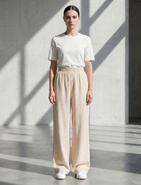 Cotton Linen Trouser - Cream