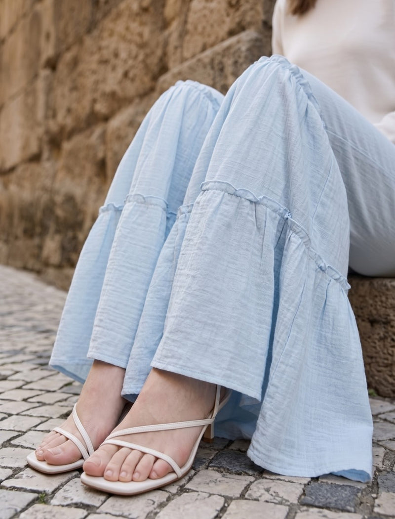 Cotton Linen Trouser - Sky