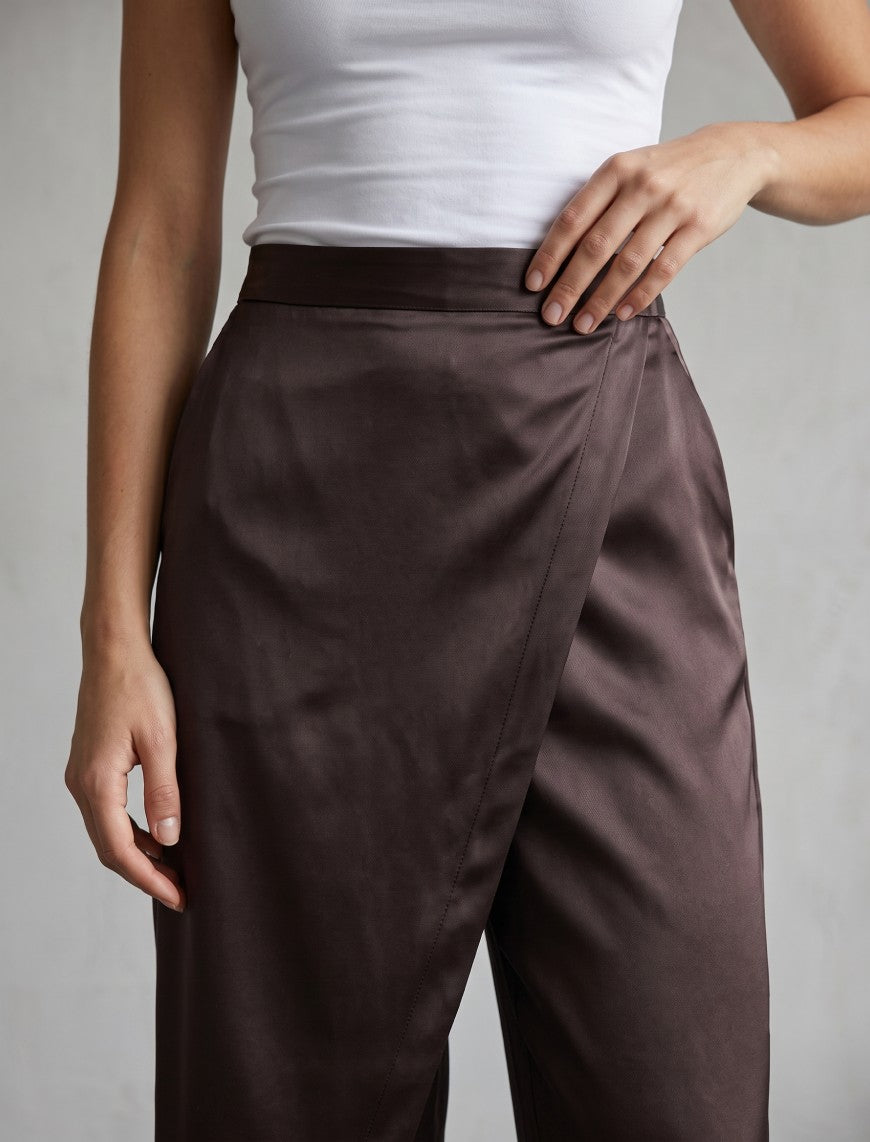 Silk Pant - Brown