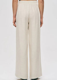Elastic Waist Beaded Palazzo Trousers - Off White